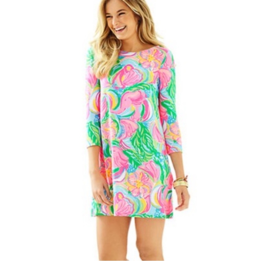 Lilly Pulitzer Pink Green Blue Floral Mini Dress